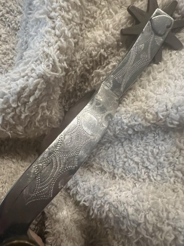 Antique Custom Western Boot Spurs Engraved