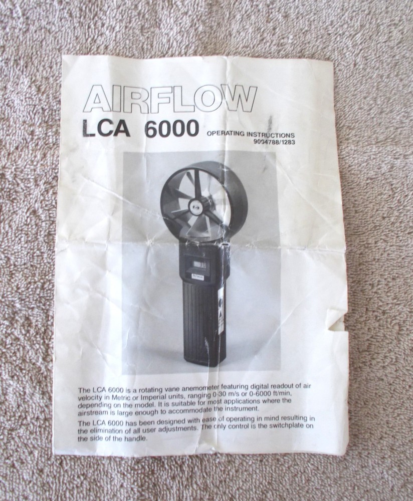 AIRFLOW LCA 6000 PRECISION ANEMOMETER