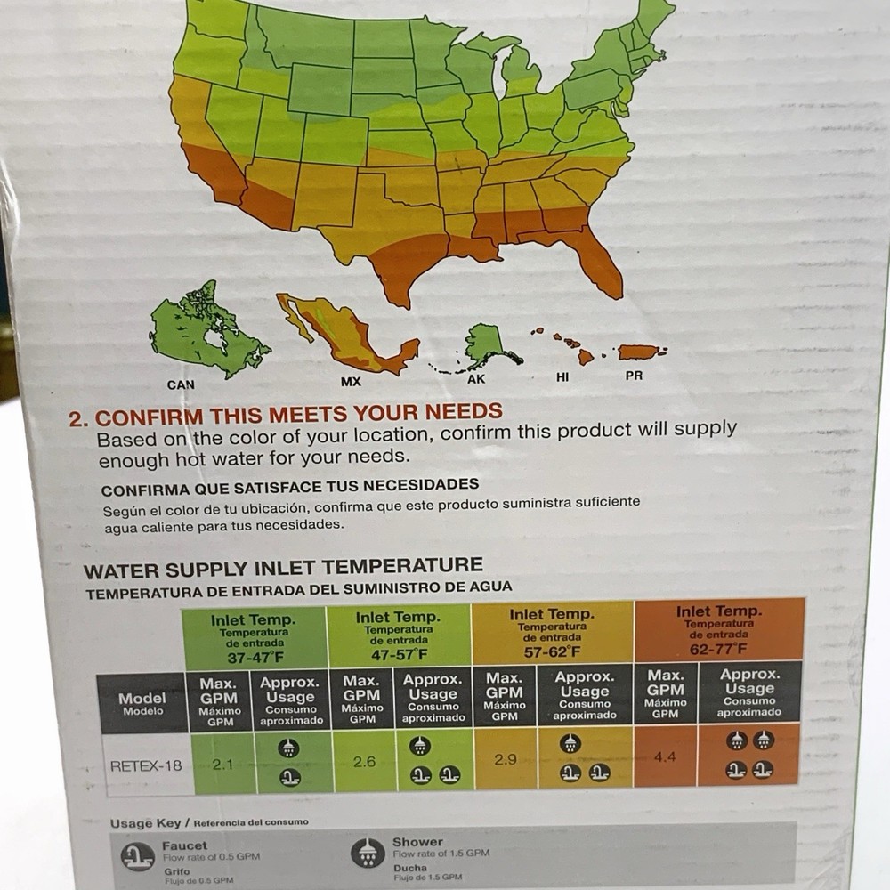 Rheem RETEX-18 Performance 18kW 3.5 GPM Electric Tankless Water Heater 240V NEW