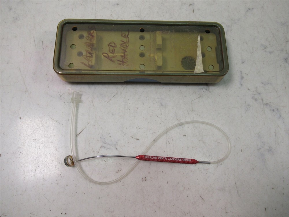 Ocular Instruments Landers Bicon Vitrectomy Lens w/ Case Biconcave Red Handle