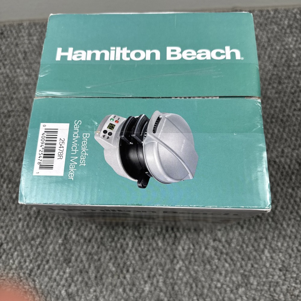 Hamilton Beach Breakfast Sandwich Maker Timer Nonstick Dishwasher Safe 254786