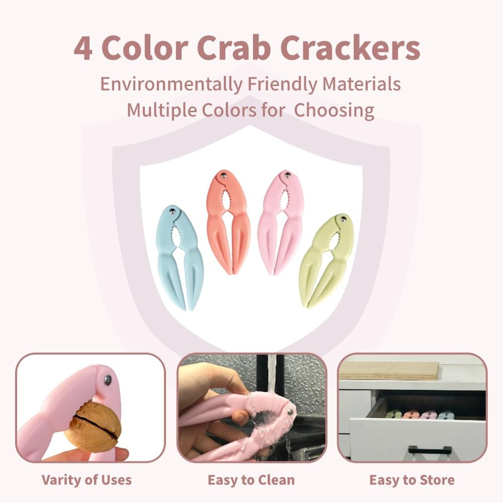 4Pcs Crab Crackers and Tools Multicolored Crab Leg Crackers Tool Efficient Lobst