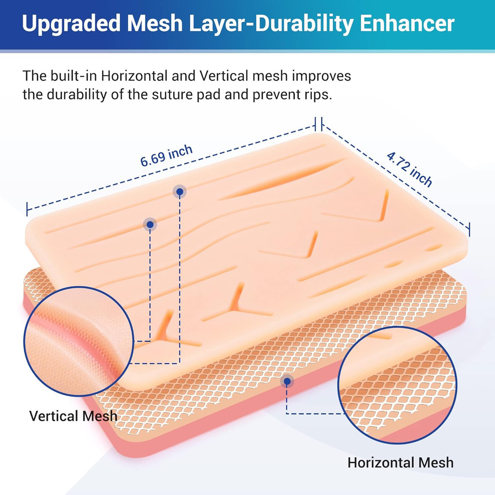 Suture Practice Kit for Medical Students | Complete Set (32 Pieces) Include Dura