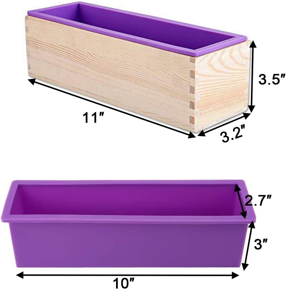 Silicone Soap Molds Kit - 42 Oz Rectangular Mold with Scrapers for Soap Making