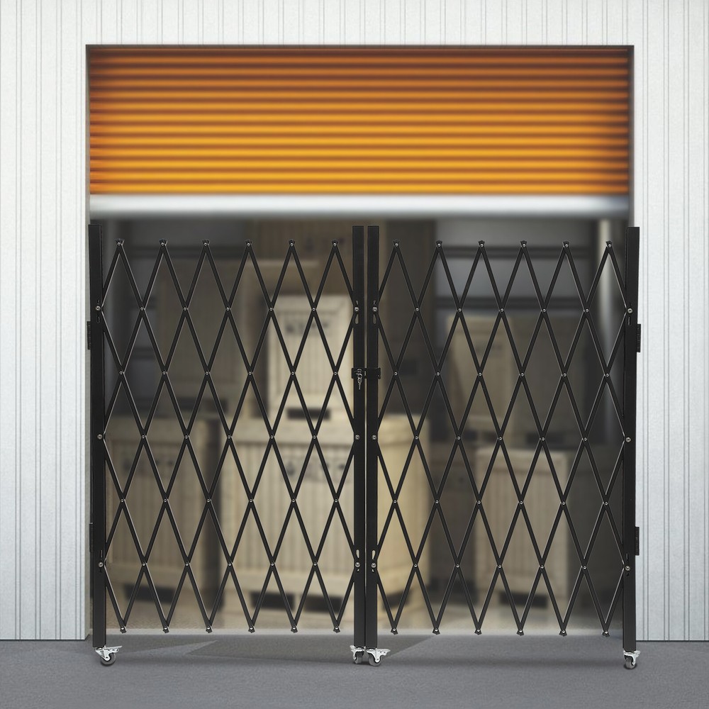 Double Folding Security Gate Rolling Folding Door Gate Expandable Scissor Gate