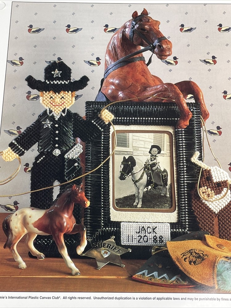 Annie's Attic Sheriff Jack Picture Frame Plastic Canvas Pattern