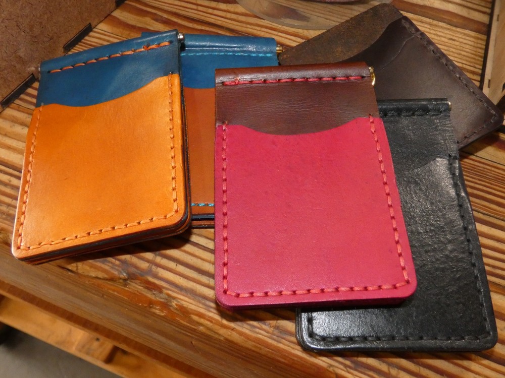 Leather Spring Clip wallet Kit-HAND STITCH