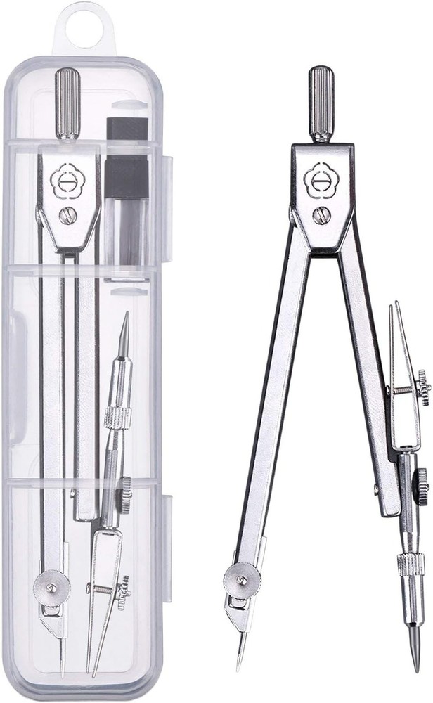 Drawing Compass and 6 Inch Protractor, Student Geometry Math Set