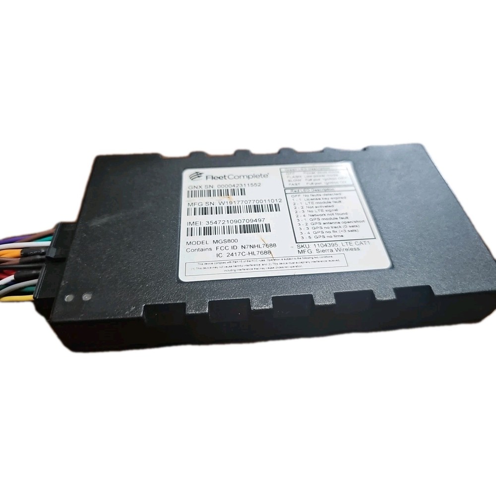 Fleet Complete MGS800 LTE GPS Tracking Module html With Cable