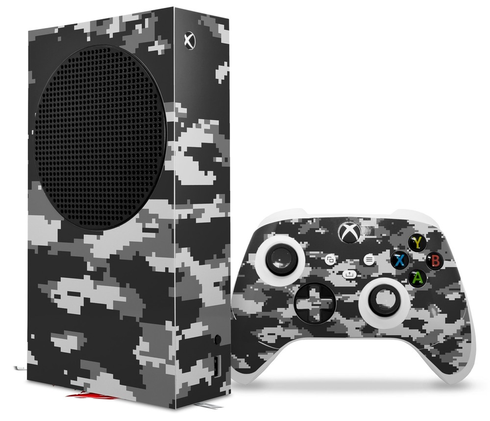 Skins XBOX Series S Console Controller WraptorCamo Digital Camo Gray