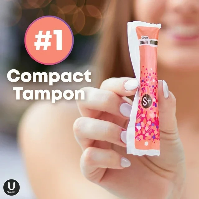 U by Kotex Click Compact Tampons, Super Plus, Unscented, 16 Count