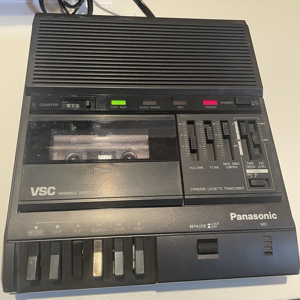 Panasonic RR-830 VSC Variable Speech Control Cassette Transcriber with Pedal