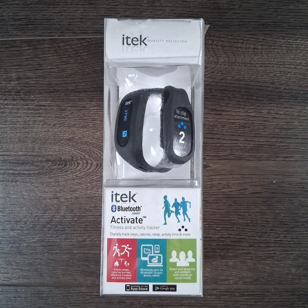 Itek Fitness & Activity Tracker (Black) - Bluetooth Phone App