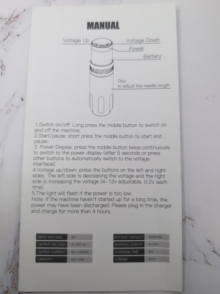 Dragonhawk Wireless Tattoo Pen Machine