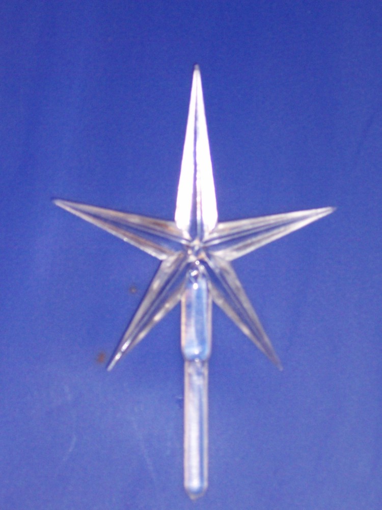 CERAMIC CHRISTMAS TREE STAR~~ Plastic~~~ Clear Large