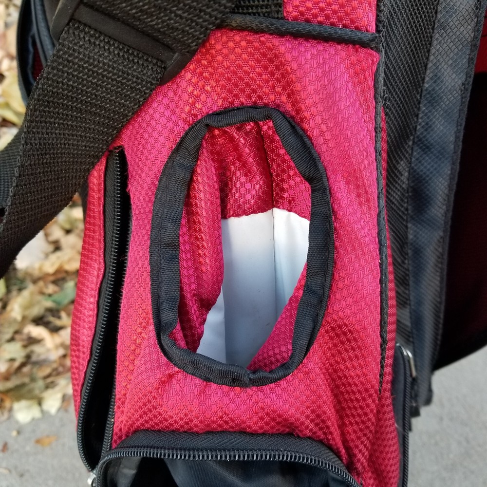 Golf stand bag Golfmate MATE black red shoulder strap