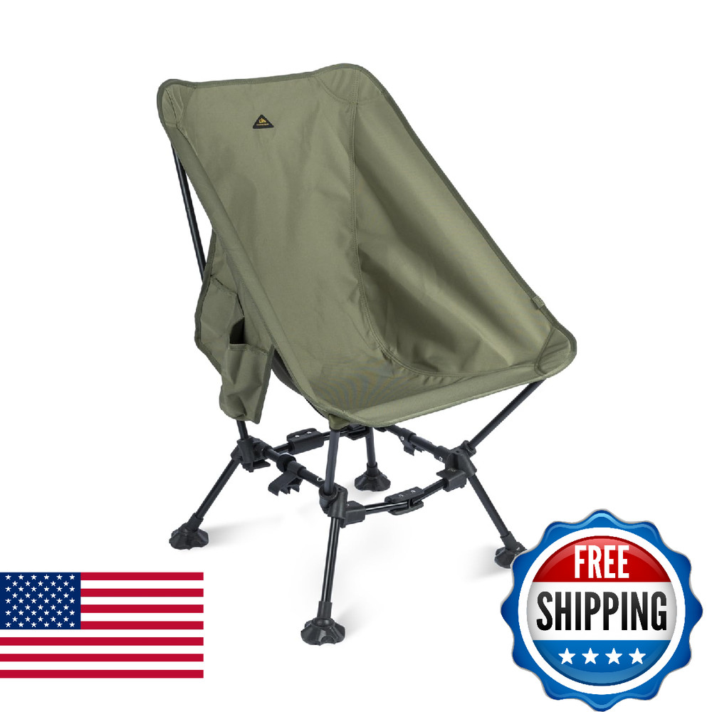 iClimb Two-Heights Light Compact Comfortable Camping Folding Beach Chair with An