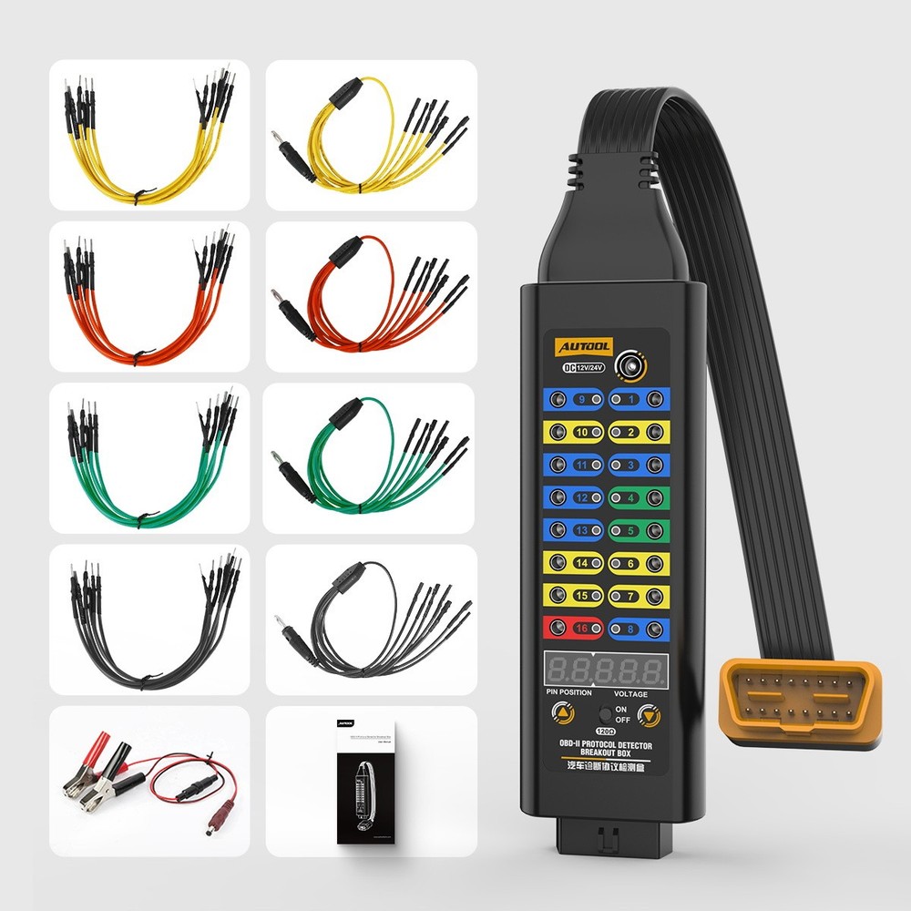 OBD2 Breakout Box OBDII Protocol Detector CAN Test Break Out Box Resistor Mode