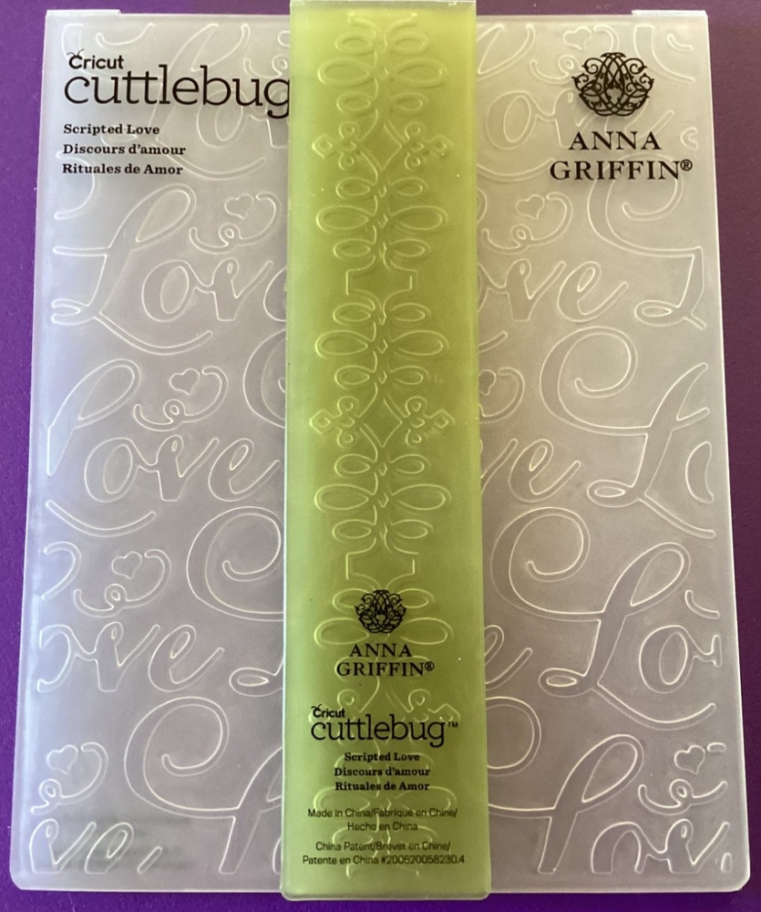 Anna Griffin Embossing Folder Scripted Love 6x4.5