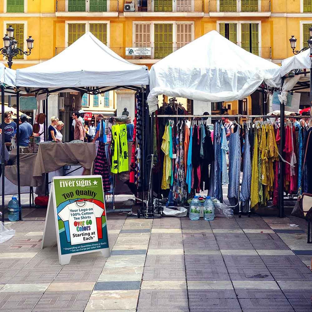 Double Side Sidewalk A-frame Folding Display Sign Sandwich Board Pavement 6 Pack
