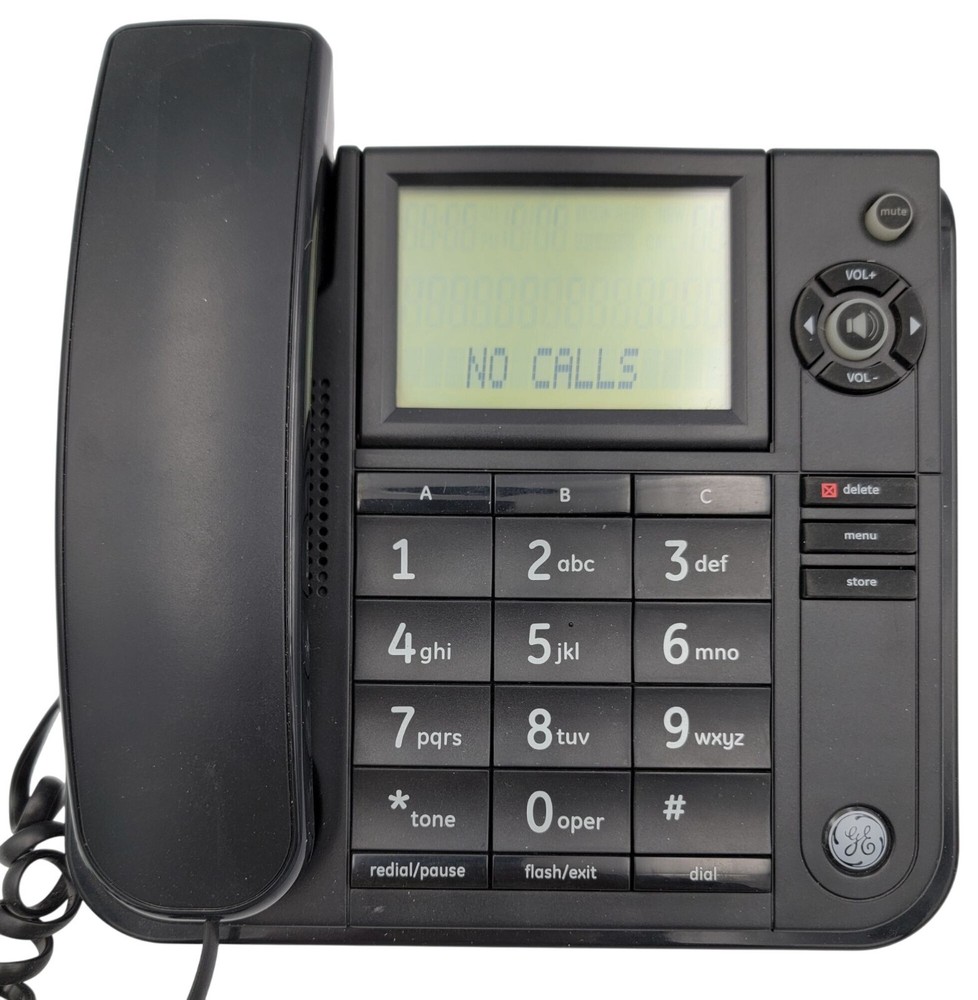 GE Corded Landline Phone Model 29585FE1-A With LCD Display Memory Store Function