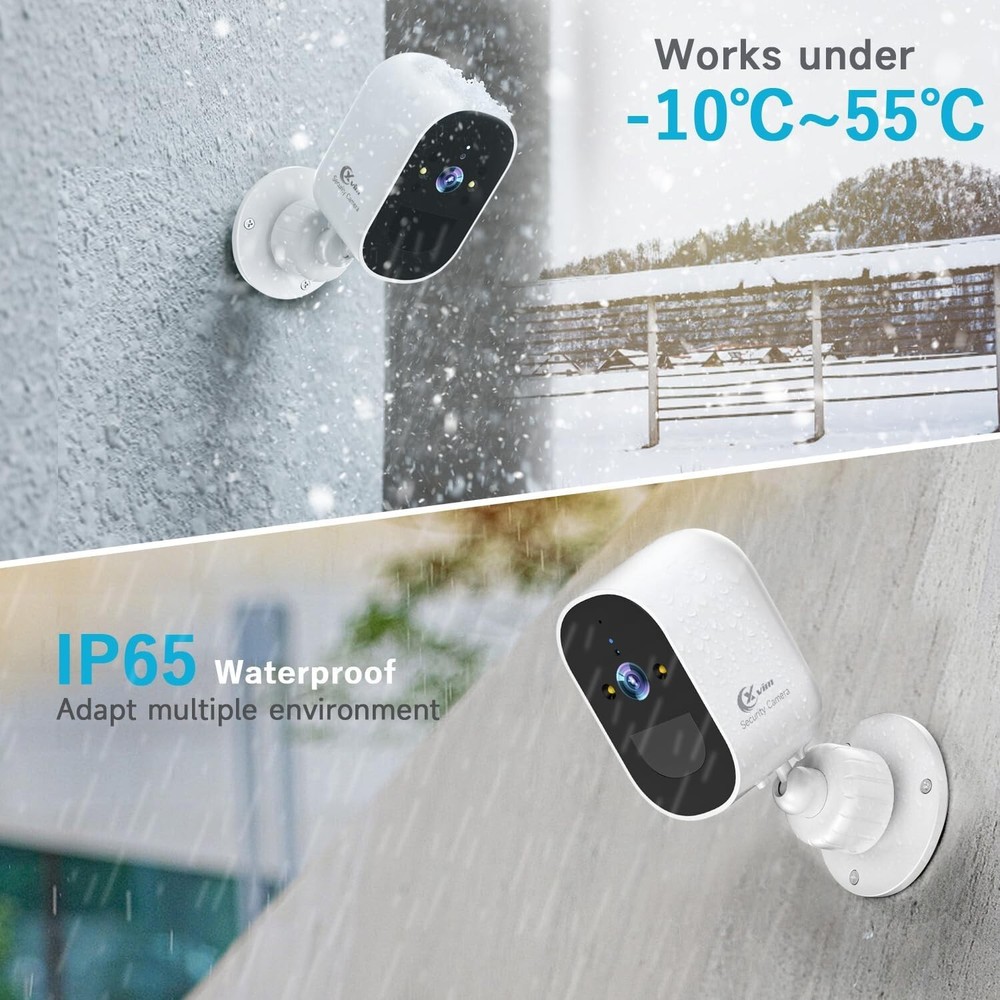 3Pcs Wireless Solar Battery Powered Wifi Home Security Camera System Outdoor