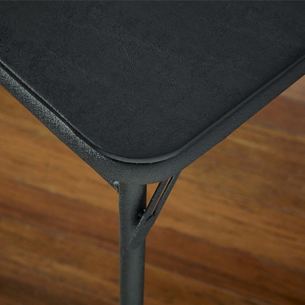 Folding Table Rectangular Vinyl Upholstered Steel Frame Lightweight Parties New