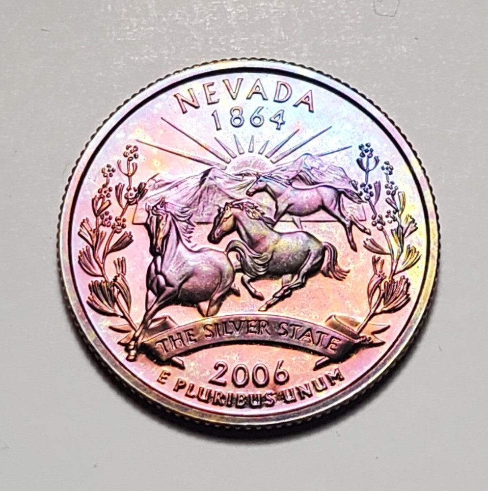 TONED 2006 S NEVADA STATE QUARTER CLAD PROOF UNC #C7180