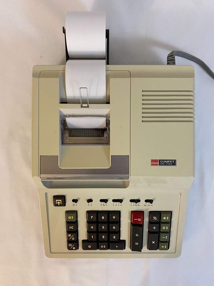 Sharp Compet Electronic Printing Calculator CS-1165 - Tested Works Great
