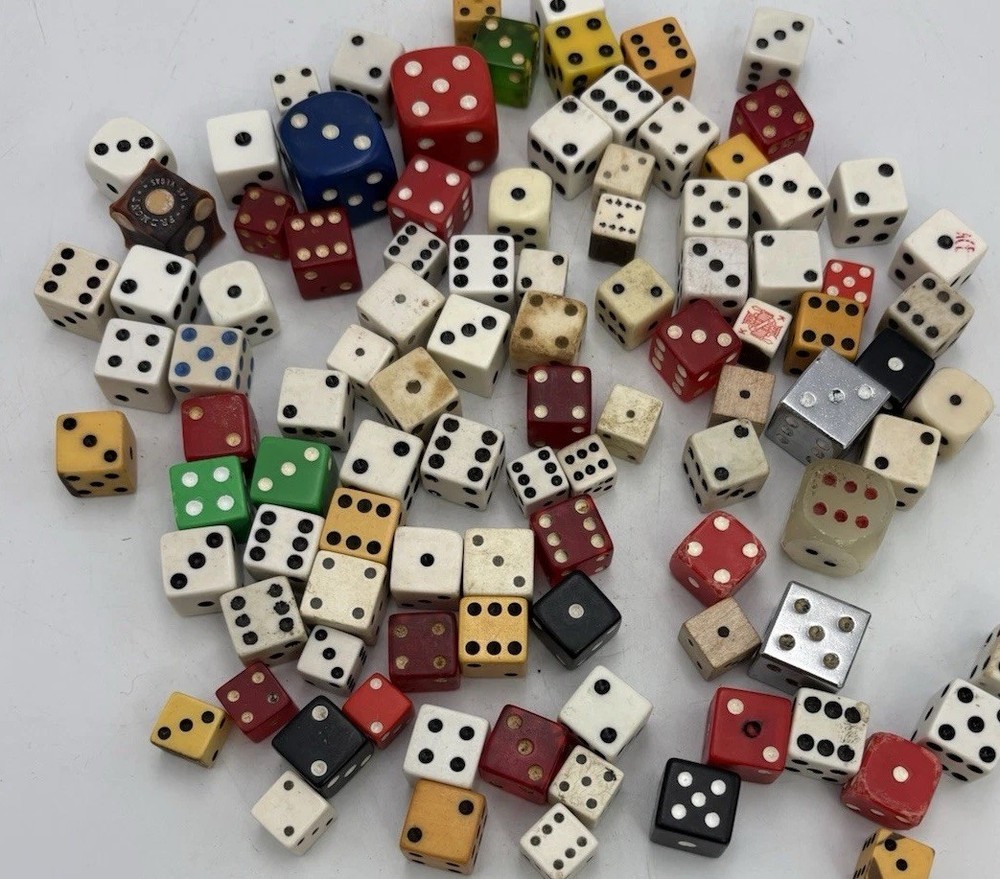 Lot 100 Dice Mixed Colors Materials Sizes #2