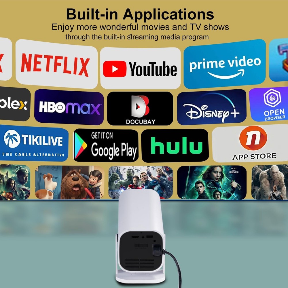 Projector,Mini Projector with Projector Stand,Bluetooth Projector 1080P Full ...