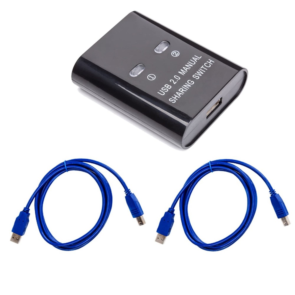 1Printer Sharing Switch Manual Switcher Adapter 2 Computer Share 1 Printer Sc...