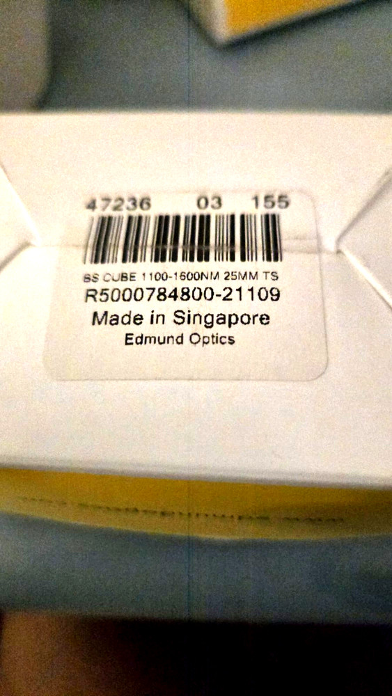 Edmond Optics Non-Polarizing Cube Beamsplitter