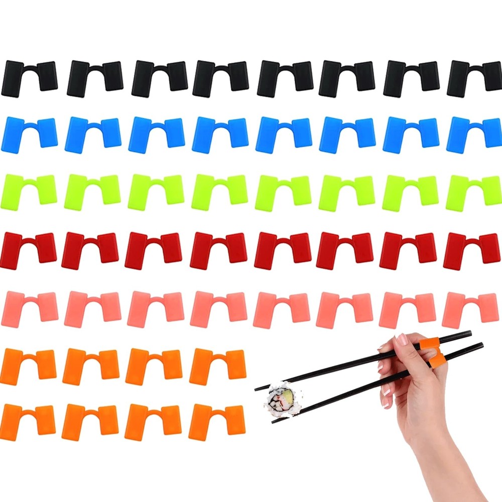 Chopstick Helper Reusable Training Aid Plastic Practice Trainer Hinges 48 PCS