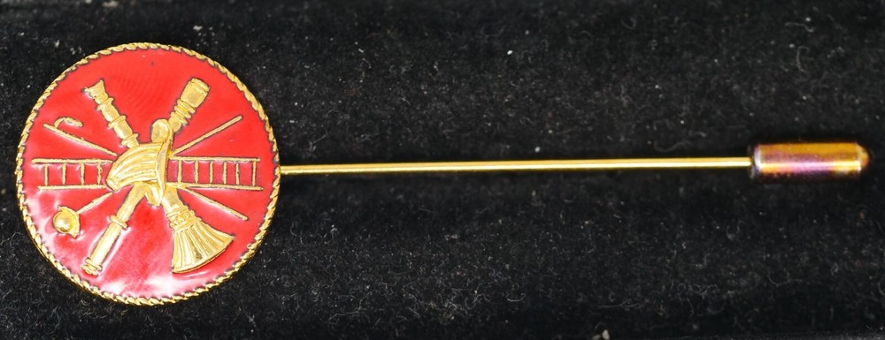 Vintage Firefighter Red Stickpin 3" Long