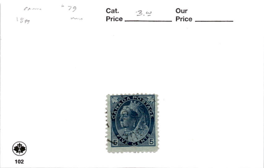 Canada, Postage Stamp, #79 Used, 1899 Queen Victoria (AE)