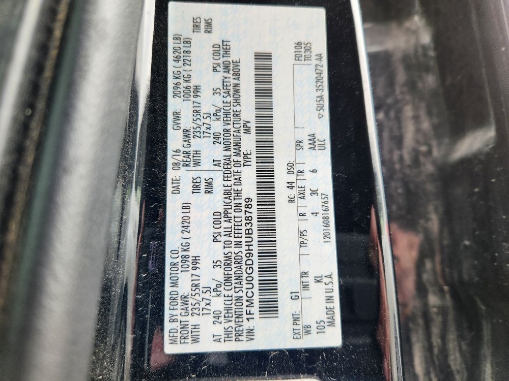 2017 Ford Escape Front 4.2" Display Screen thru 12/06/16