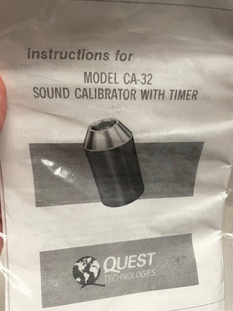 1 QUEST ELECTRONICS CA-32 PERMISSIBLE SOUND CALIBRATOR
