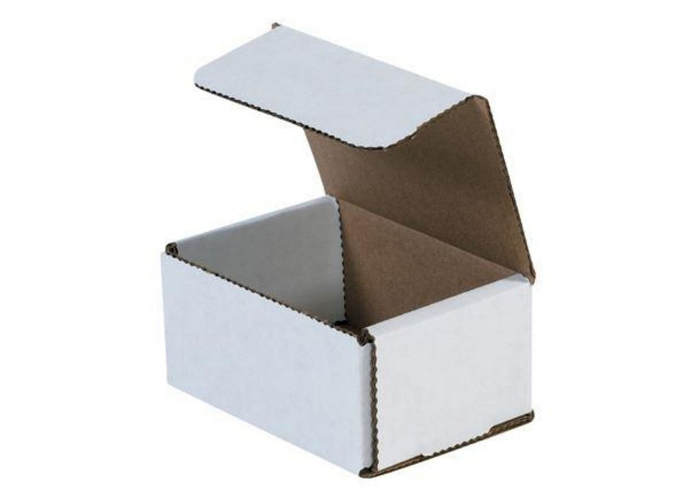 Pick Quantity! 1-650 4x3x2" White Corrugated Mailer Small Folding Box Light Ship