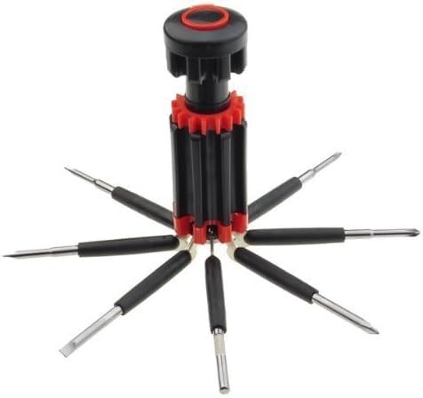 8-in-1 Multi-Function Screwdriver Set with 6 LED Flashlights, Assorted Bits