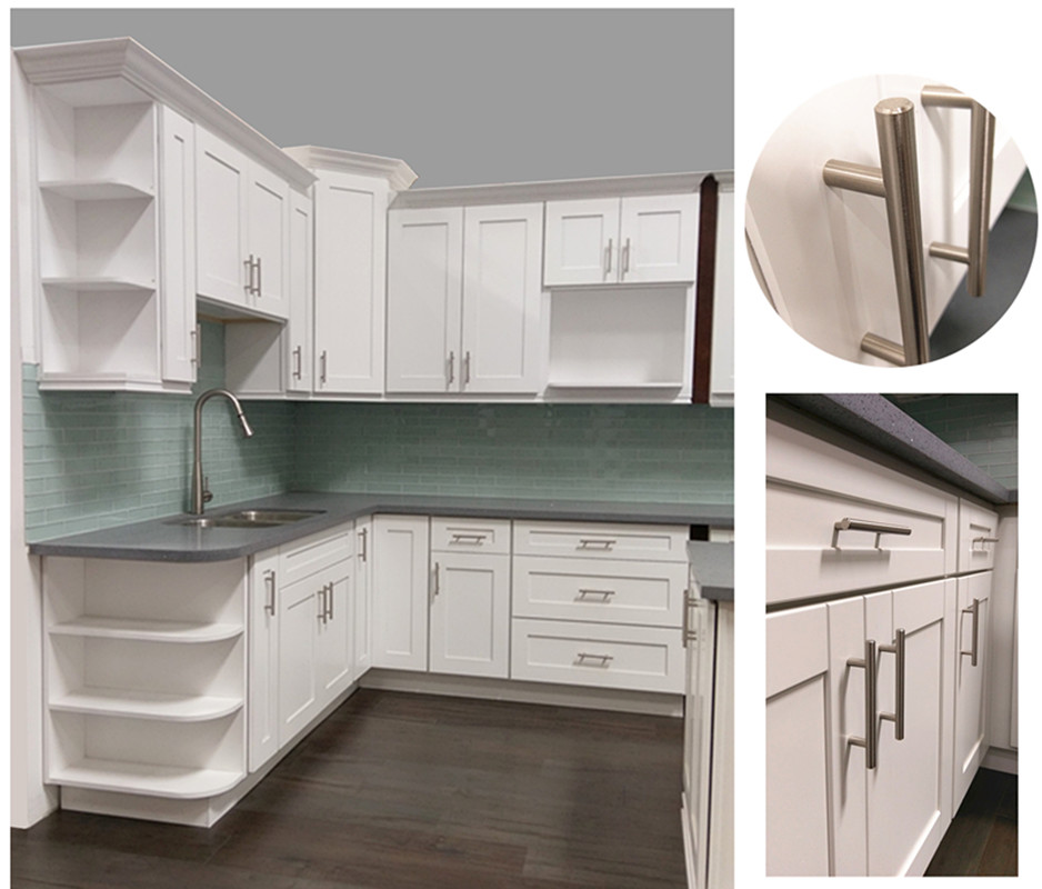 Solid Bar Pull Kitchen Cabinet Handles 3-3/4" Hole 6 inch CABINET PULLS Knobs BN