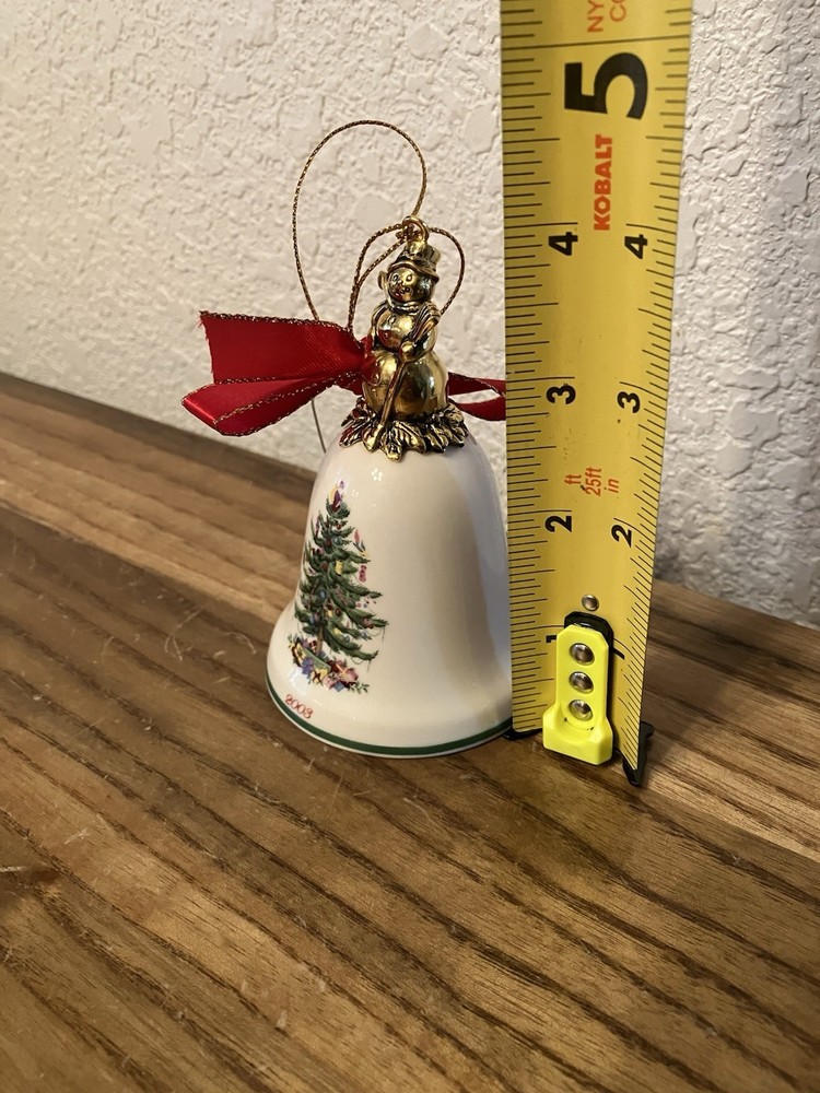 2003 Spode Porcelain Christmas’s Bell With Snowman Handle