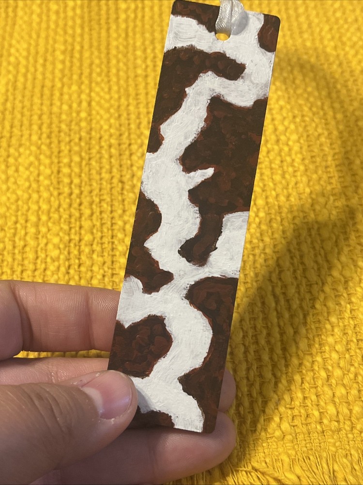 Bookmark Hand Painted Cow Print Design
