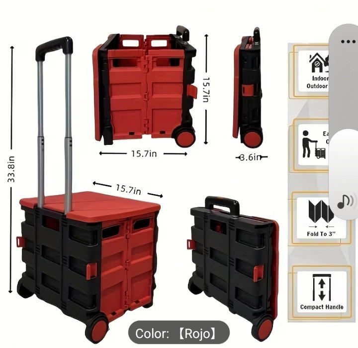 Carrito De Compra O De Herramientas. Cart Telescoping Handle 80lbs Foldable