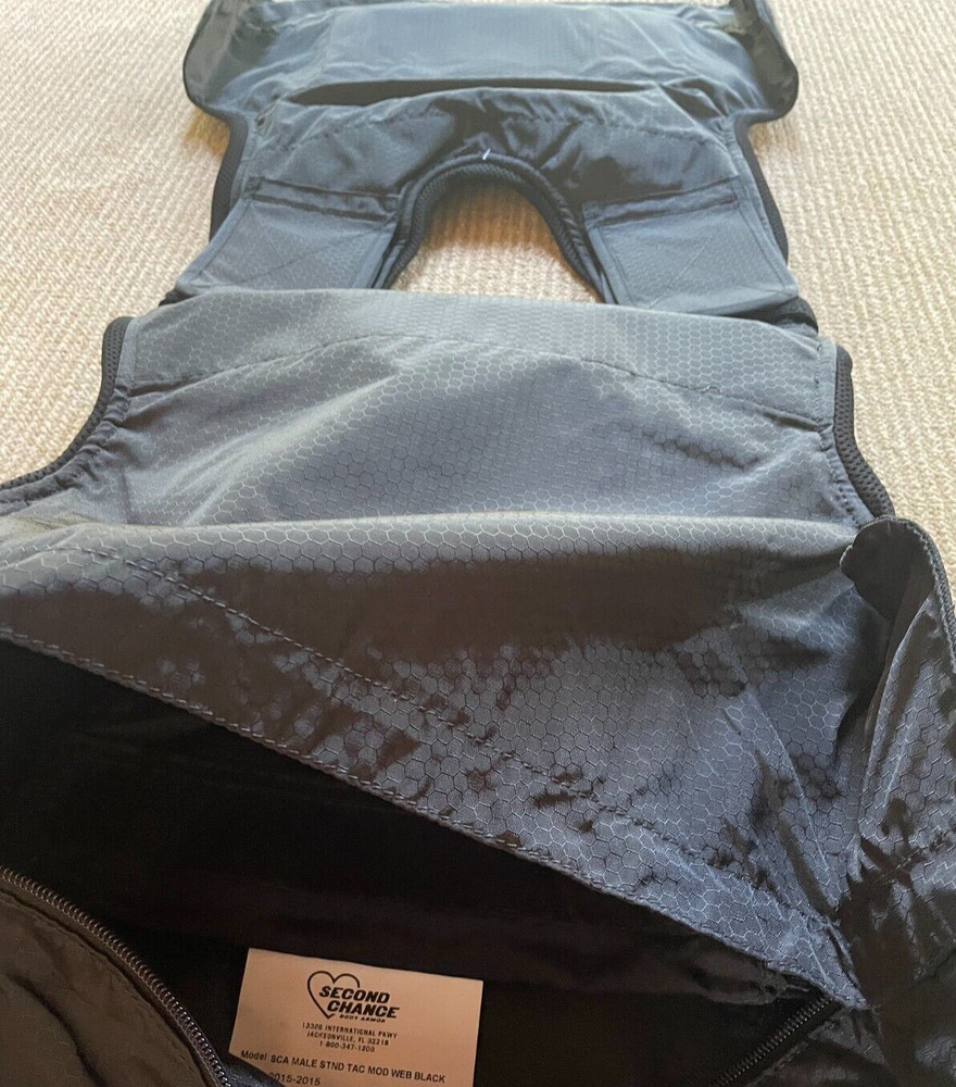 SECOND CHANCE Male Standard Tactical Armor Carrier Side Open Medium Black Molle