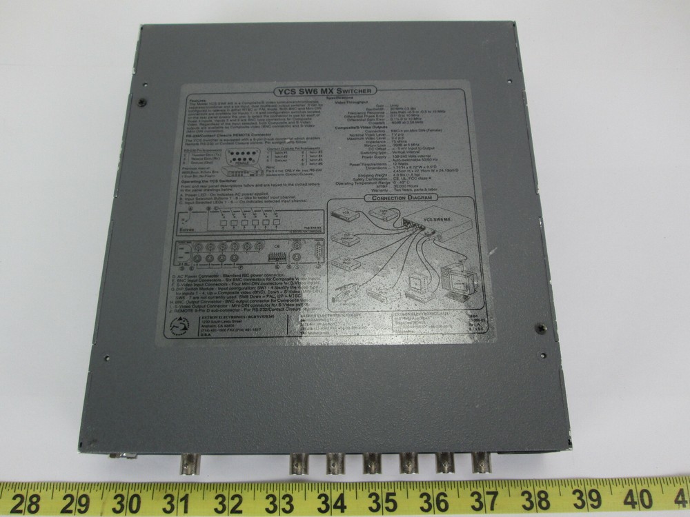 Extron YC Separator Switcher YCS SW6 MX Computer Composite S-Video Six Input