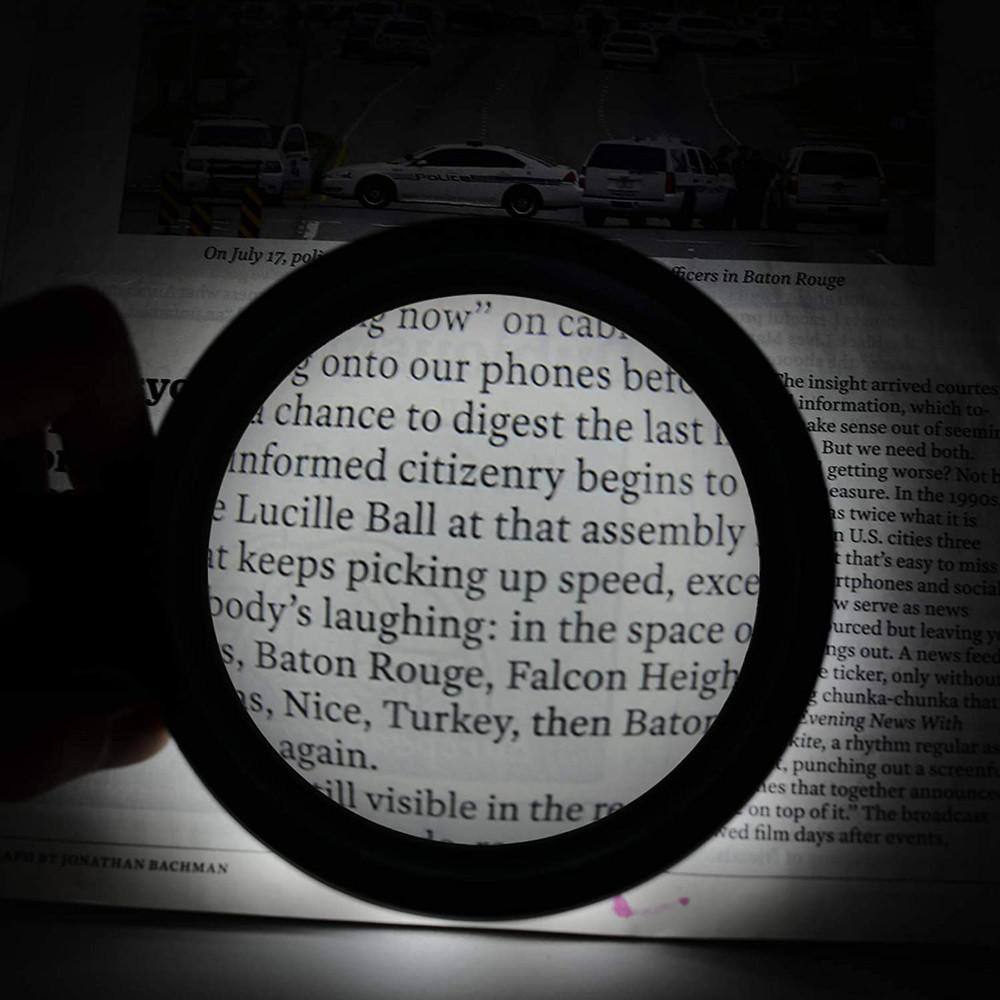 10X Large Handheld LED Magnifier for Reading, Inspection, and Exploration