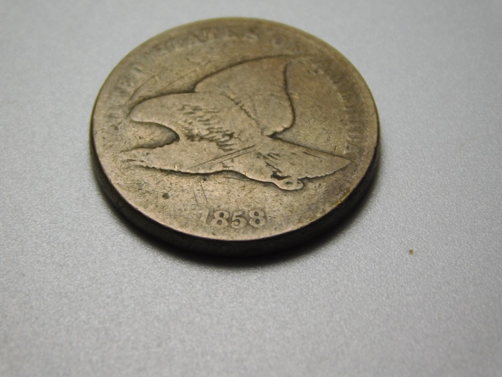 OLD US COIN 1858 FLYING EAGLE LARGE LETTERS PENNY CENT
