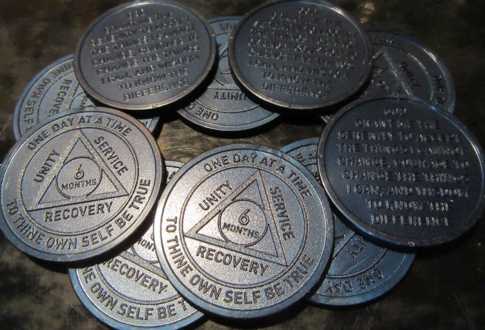 Alcoholics Anonymous Plastic AA 6 month Poker Chip Medallion Token
