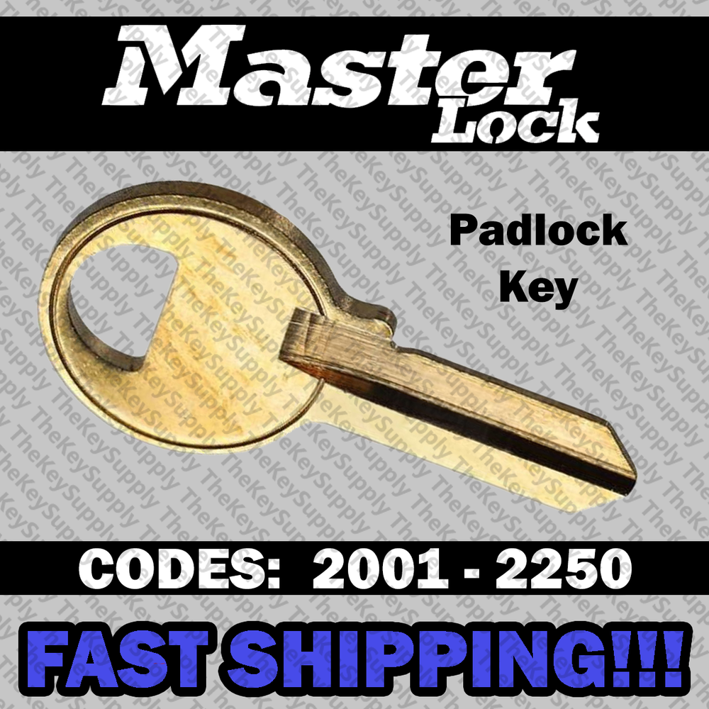 Master Lock Padlock Replacement Key Cut to Your Code 2001 - 2250